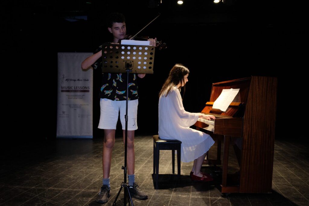 Private music lesson performance at MJ Strings in Dubai